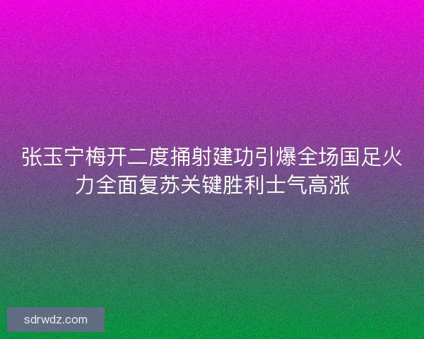 张玉宁梅开二度捅射建功引爆全场国足火力全面复苏关键胜利士气高涨